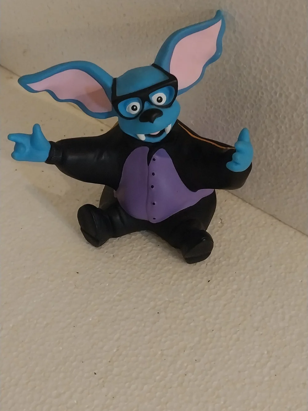 Blue Bat Character Figure with Purple Vest - Kids Action Toy